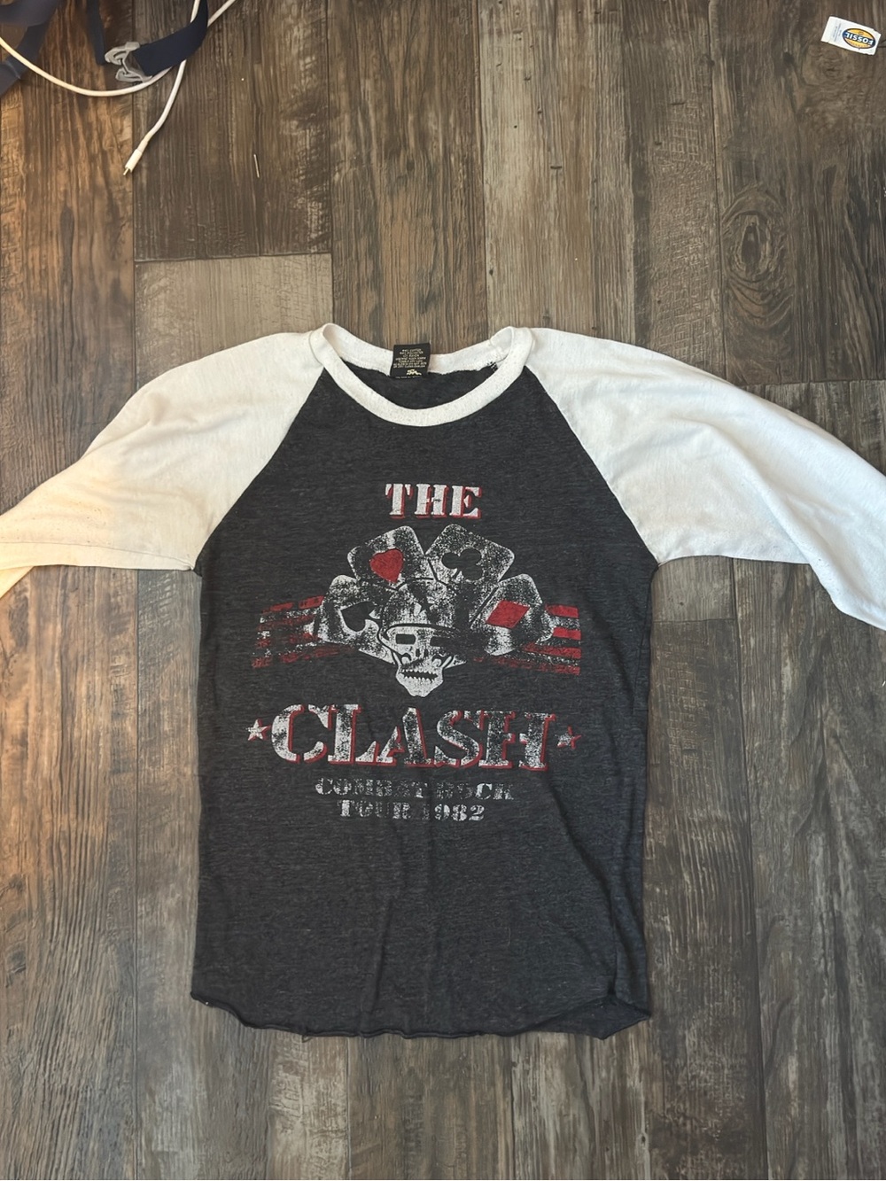 The Clash Men's Baseball Tee - Black & White Authentic 1982 Tour Shirt RARE